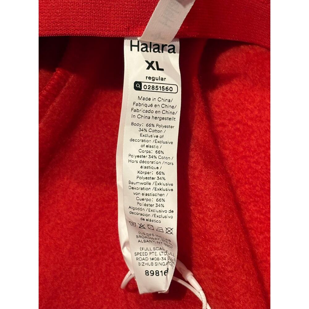 NWT Halara Double Waistband Tummy Control Fleece Pants Women's XL Red Wide Leg - Picture 10 of 10